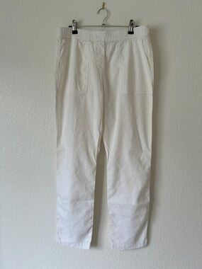 Theory White Cotton Drawstring Chinos